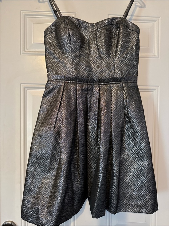 Guess Dresses & Skirts - Guess Silver-Black Textured Fit & Flare Mini Dress